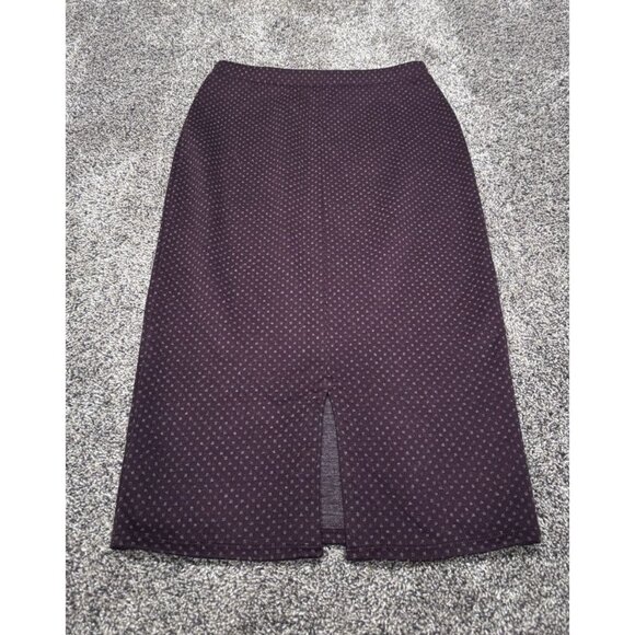 Free People Ludlow Burgandy Polka Dot Curvehuggin Knit Pencil Skirt Sz XS EUC - Picture 3 of 7